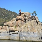 Reid Pipp preparing to jump at China Camp at Big Bear Lake